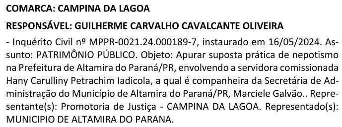 Mppr Apura Suposta Pr Tica De Nepotismo Na Prefeitura De Altamira Do