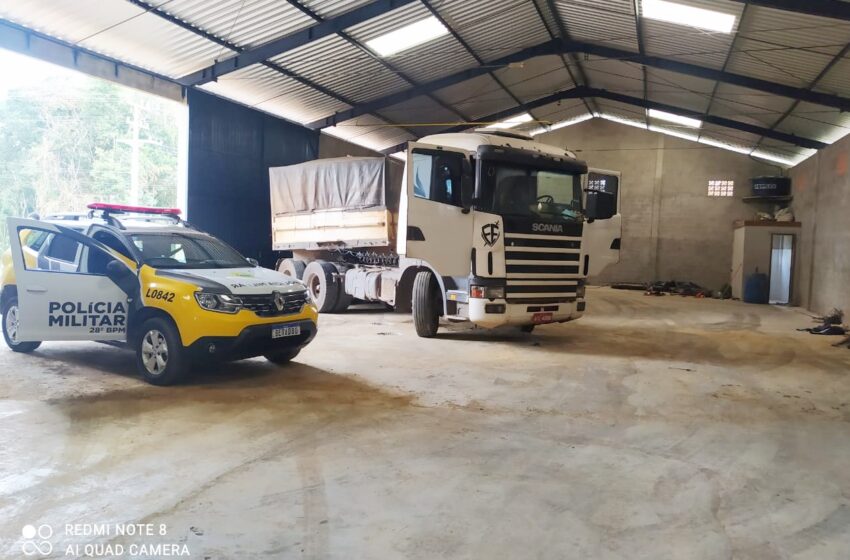  Caminhão roubado de empresa de Pitanga foi recuperado na Lapa na RMC
