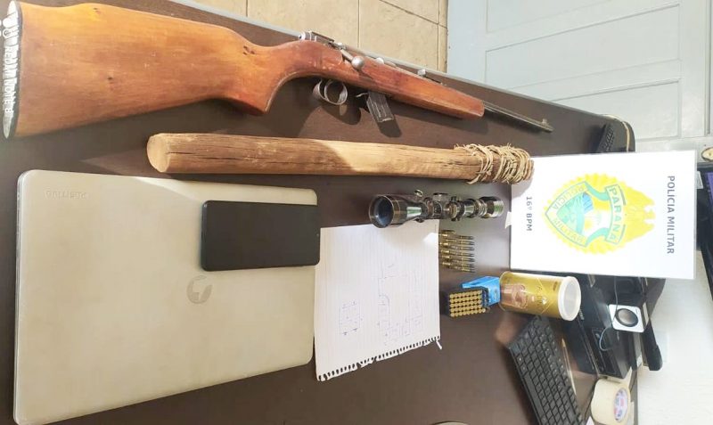  Espingarda e munições foram apreendidas com um menor de 17 anos em Manoel Ribas
