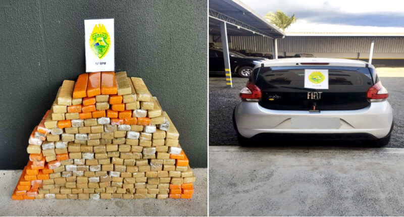  Preso após tentativa de fuga com um veículo com 165 kg de maconha em Prudentópolis/PR