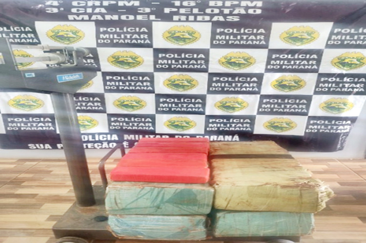  Preso em Manoel Ribas com 85 kg de maconha no veículo