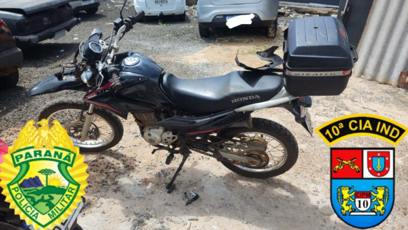  Moto furtada é recuperada em Palmital em ação rápida da PM. Um foi preso, outro fugiu no mato